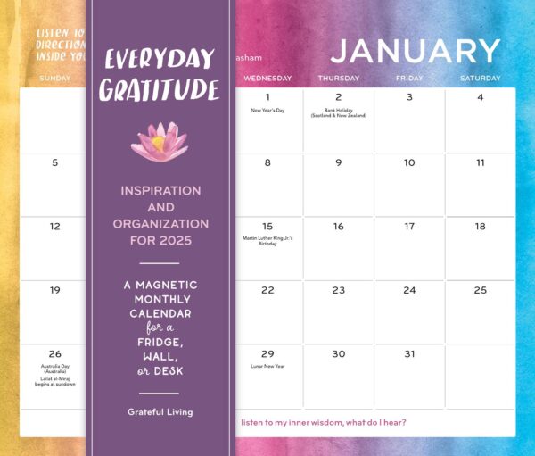Everyday Gratitude 2025 Magnetic Wall Calendar