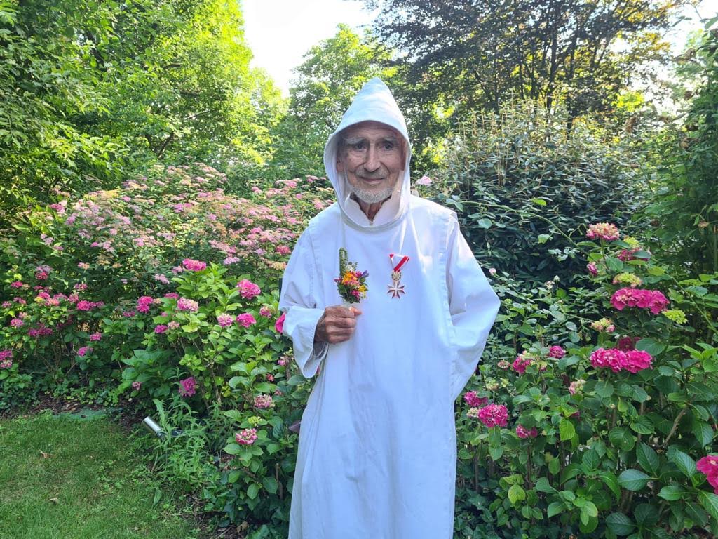 Br. David Steindl-Rast in Vienna, Austria where he received the Gold Decoration of Honor for Services to the Republic of Austria on July 4, 2023