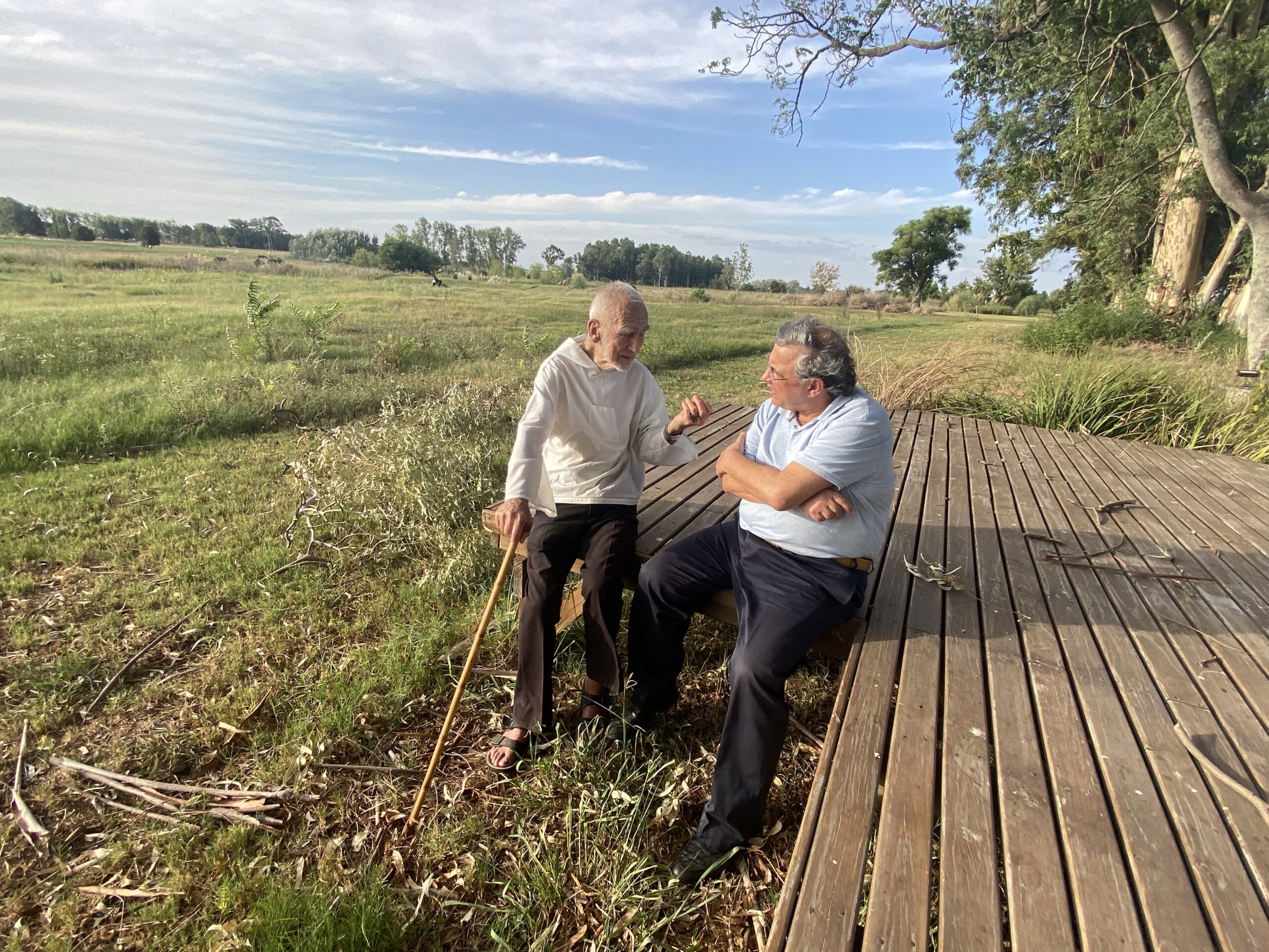 Br. David Steindl-Rast with writer and friend Nicos Hadjicostis