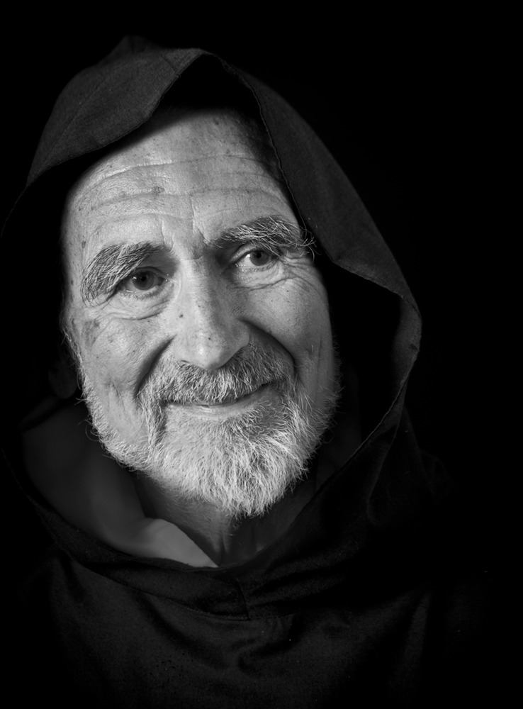 Black and white portrait of Br. David Steindl-Rast by Diego Ortiz Mugica